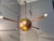 Metal Chandelier in Copper Brass and Colored Glass 4 Copper Cones For Sale - Image 7 of 18