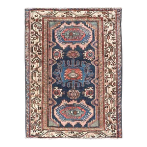 Antique Persian Hamadan Rug With Medallion Design in Multicolor 2'6 X 3'6