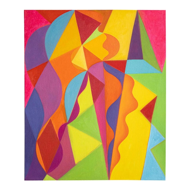 Unlit Flames by American Artist Andrea Ferrigno, Geometric Abstract Painting For Sale