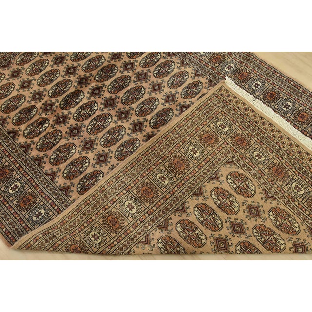 Bokhara Rug 5’2” X 8’1” Beige Wool Tribal Hand-Knotted Oriental Carpet For Sale - Image 11 of 12