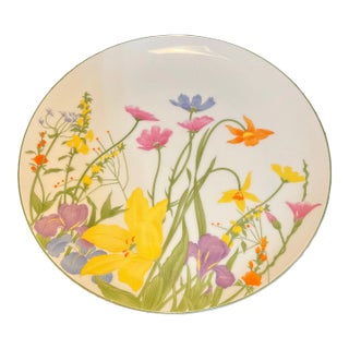 1970s Daylily Fine China Cake Plate For Sale