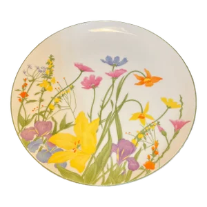 1970s Daylily Fine China Cake Plate