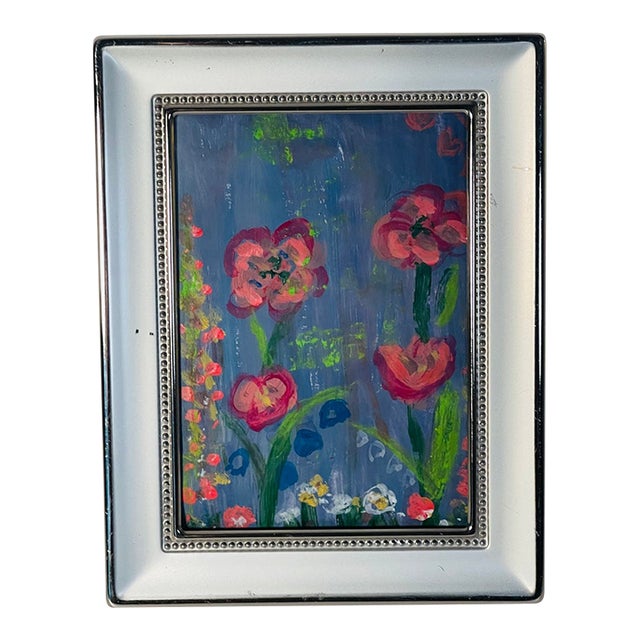 Abstract Mini Painting Midnight Garden by Elia Framed For Sale