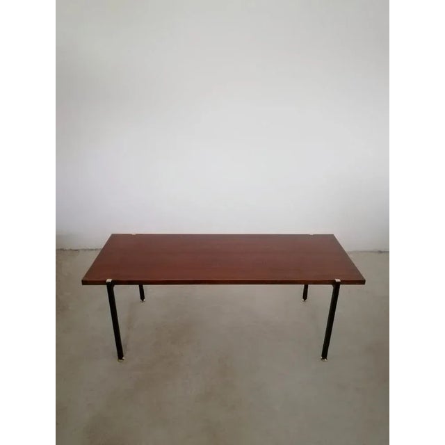 Mid-Century Italian Coffee Table in Teak, Enamelled Iron, and Brass, 1960s For Sale - Image 16 of 16