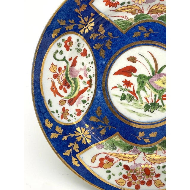 Early 19th Century Chamberlains Worcester 'Africa' Pattern Cobalt Blue Plate For Sale - Image 5 of 8