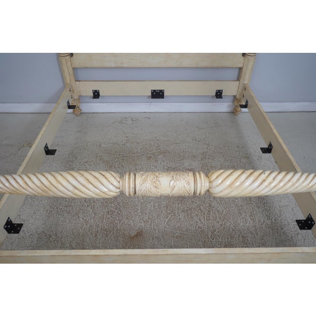 Spiral Twist King Size Painted 4 Post Bed For Sale In Philadelphia - Image 6 of 18