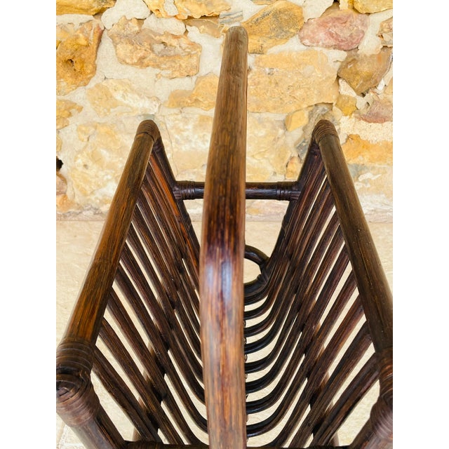 Vintage Bamboo Rattan Magazine Rack, 1970s For Sale - Image 12 of 17