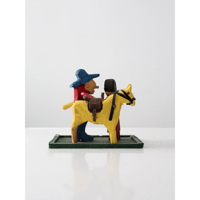 Cabin Vintage Folk Art Cowboy Scene For Sale - Image 3 of 5