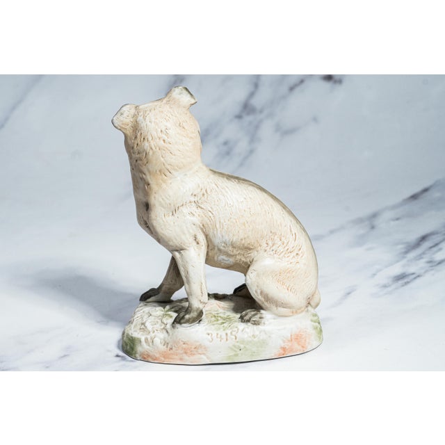 Amazing Antique Hand Painted English Pug Dog Porcelain Figurine Statue For Sale - Image 10 of 13