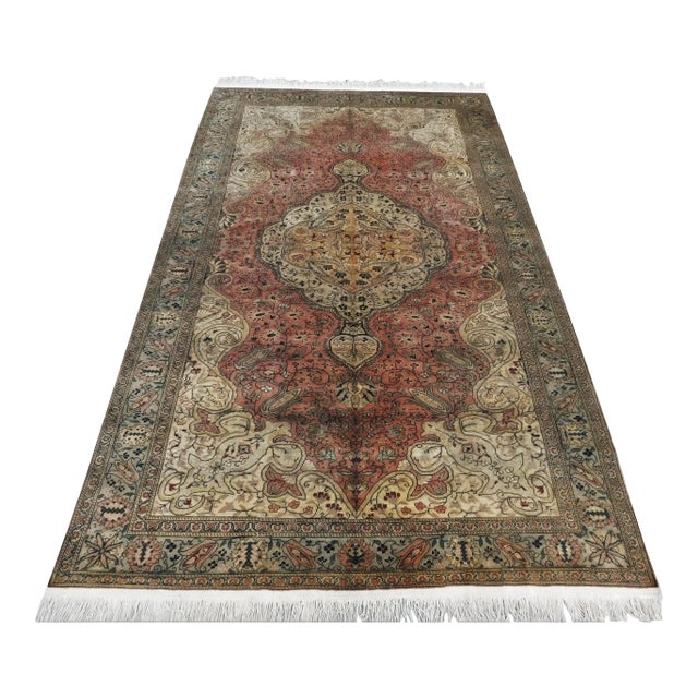 1990s Vintage Handmade Room Size Turkish Rug 7'3"x 11'8" For Sale