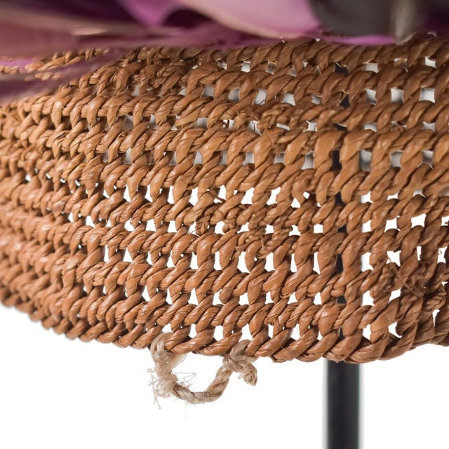 Early 20th Century Early 20th Century Bamileke Juju Feather Headdress On Woven Basketry Cameroon For Sale - Image 5 of 7