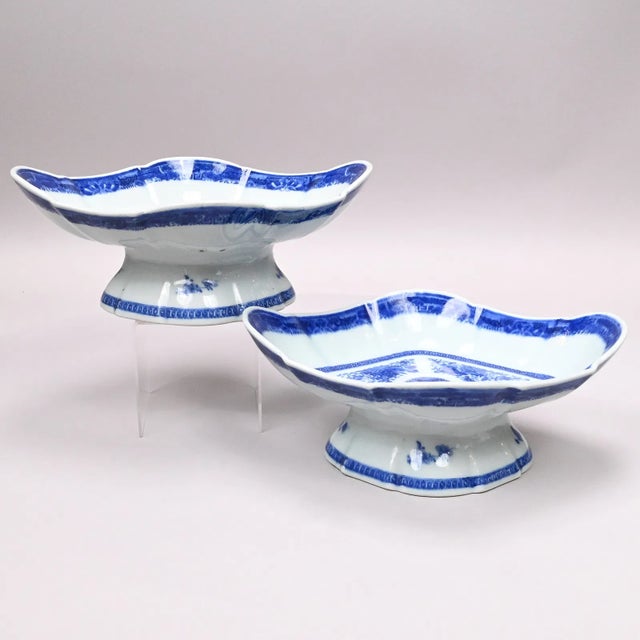 Chinese Export Porcelain Crested Blue Fitzhugh Tazzas- The Kiddell or Alexander Family For Sale - Image 11 of 11
