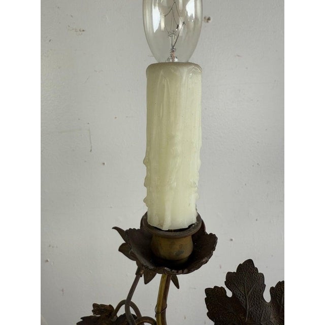 Renaissance Pair of 19th C. Italian Brass Candelabras For Sale - Image 3 of 10