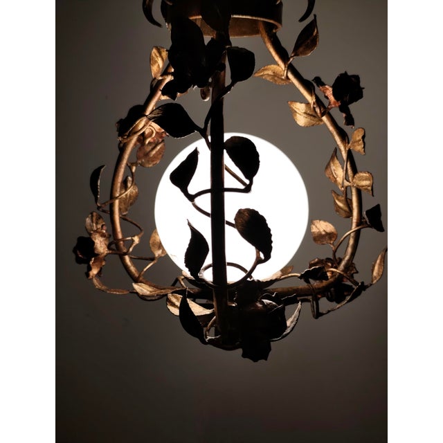 Wrought Iron and Gold Leaf Lamp, Spain, 1960s For Sale - Image 15 of 17