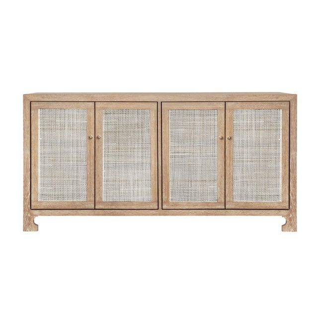 Matthew Izzo Home - Sofia Cerused Oak Caned Four Door Cabinet For Sale In New York - Image 6 of 6