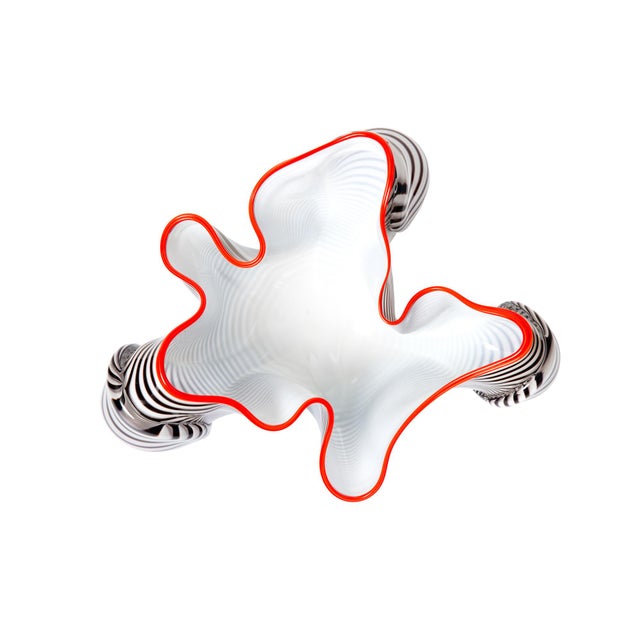 Black Freeform Art Glass Centerpiece, Signed For Sale - Image 8 of 10