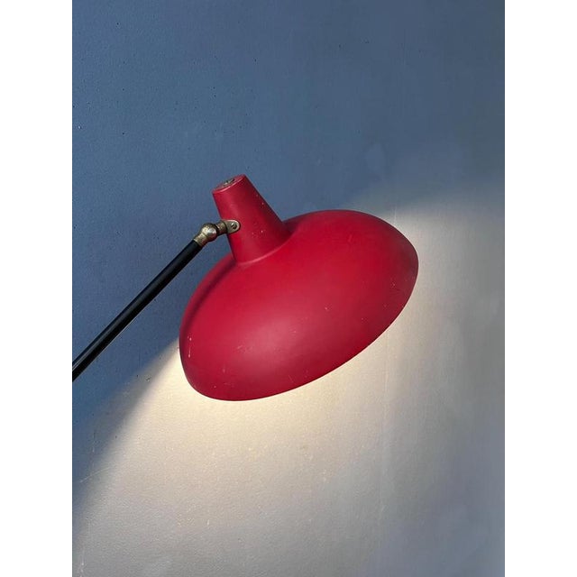 Red Vintage Red Anvia Floor Lamp by J.J.M. Hoogervorst For Sale - Image 8 of 13