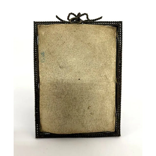 Miniature Antique Watercolor Hand Painted Portrait on Calf Skin Vellum, c.1789 For Sale - Image 4 of 5