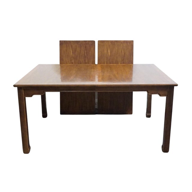 Wood Thomasville Furniture Tokaido Collection Banded Walnut Asian Modern 102" Dining Table 10821-752 For Sale - Image 7 of 14