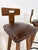 Brutalist Bar Stool in Wood and Leather, 1970s For Sale - Image 4 of 11