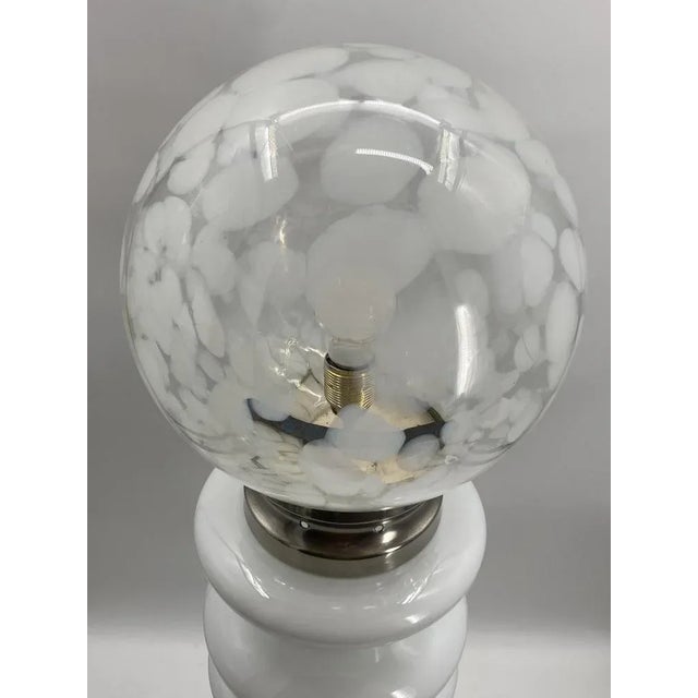 Floor Lamp in White Satined Glass by Carlo Nason for Mazzega, 1970s For Sale - Image 6 of 12