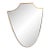 1950s Gio Ponti Style Mid-Century Modern Brass Italian Shield Wall Mirror For Sale