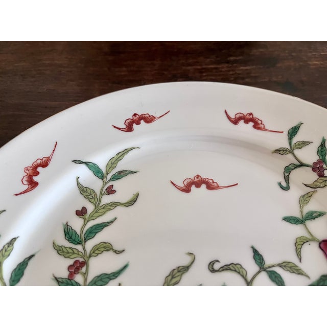 Ceramic Vintage Japanese Porcelain Famille Rose Peach & Bat Plates - Set of 4 (10.25") For Sale - Image 7 of 11