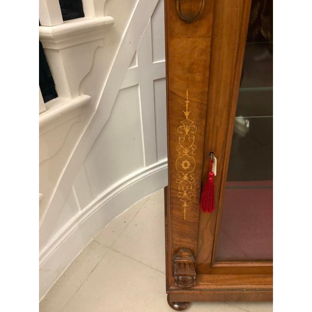 Antique Mid-19th Century Inlaid Mahogany Display Cabinet, 1860s For Sale - Image 11 of 15
