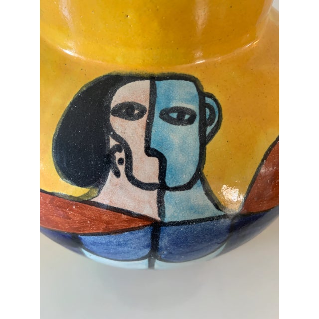 Vintage Mexican Talavera Abstract Art Vase For Sale - Image 9 of 13