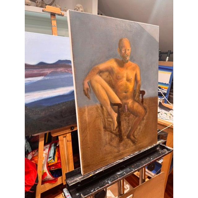 Steven Seated by Kathleen Varadi, 2025 Oil on Canvas For Sale In Savannah - Image 6 of 10