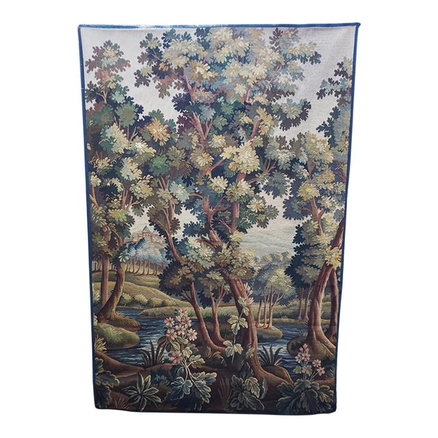 Antique Verdure Tapestry With River For Sale