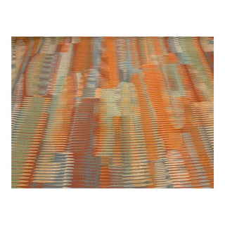 Thibaut: Alcantara Orange F92952 Abstract Modern Linen Designer Fabric - 6 Yards For Sale