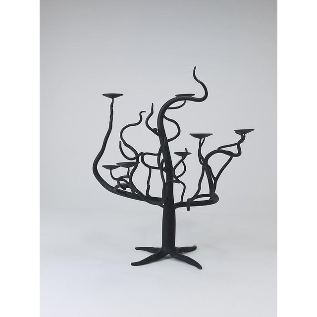 Brutalist Tree of Life Hand-Forged Candleholder, 1970s For Sale - Image 15 of 16