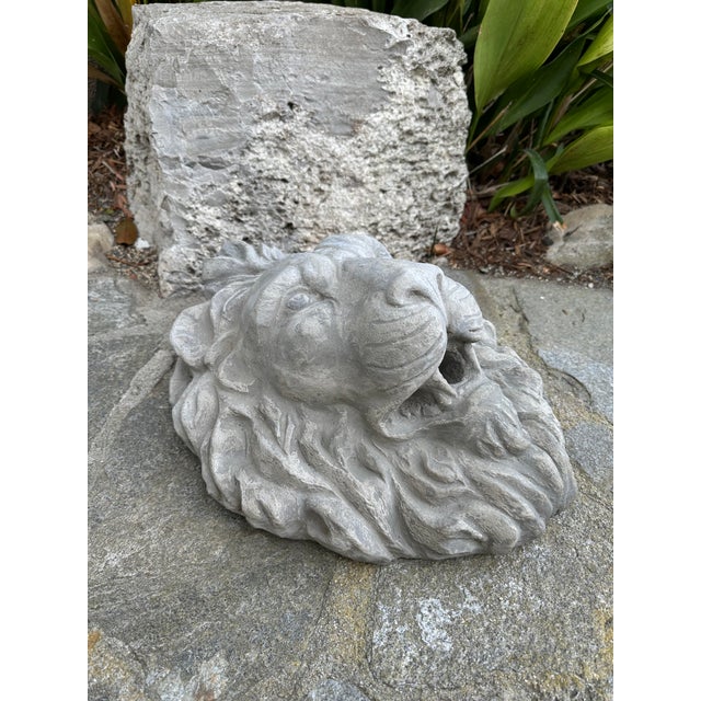 Vintage 1980’s Lion Head Garden or Fountain Sculpture - Made in Italy For Sale - Image 12 of 18