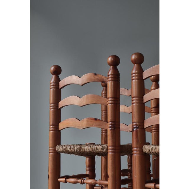 1970s Vintage Swedish Dining Chairs in Seagrass and Pinewood, 1970s, Set of 6 For Sale - Image 5 of 18