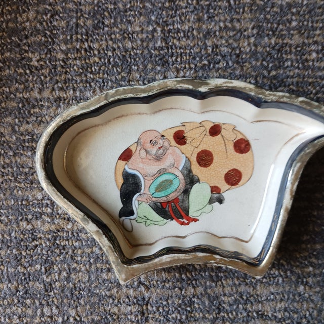 1940s Japanese Immortals Relish or Condiment Tray For Sale - Image 11 of 12