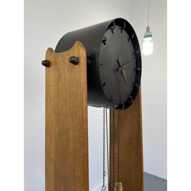 Large Oak Clock, 1950s For Sale - Image 5 of 15