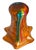 Glass Murano Missoni Style Art Glass Orange Fazoletto Filligrana Vase For Sale - Image 7 of 12