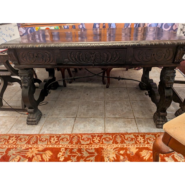 In great condition, and has 3 chairs from the original set as well that are just as beautiful