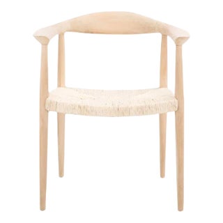 Volta Foc Twist Accent Chair - Unfinished Natural Teak/Natural Foc Twist For Sale