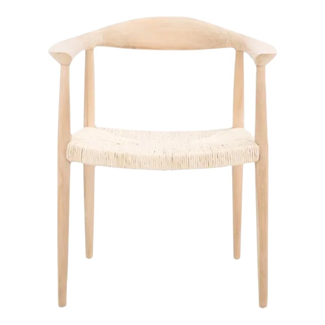 Volta Foc Twist Accent Chair - Unfinished Natural Teak/Natural Foc Twist For Sale