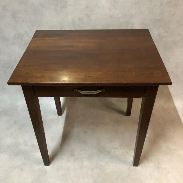 Rustic Antique Rustic Walnut 1-Drawer Table For Sale - Image 3 of 14