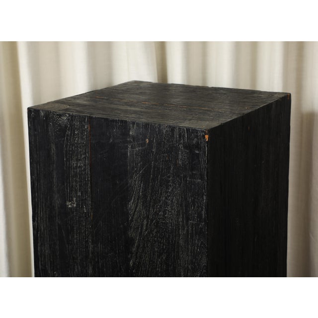 Vintage 20th Century Blackened Oak Pedestal For Sale - Image 4 of 14