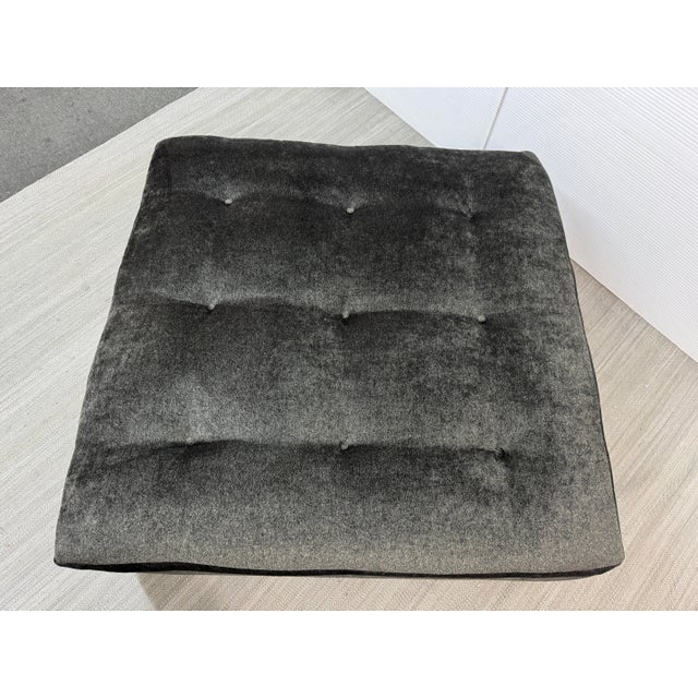 Scheiber Design Group Tufted Ottoman, Charcoal For Sale In San Francisco - Image 6 of 16