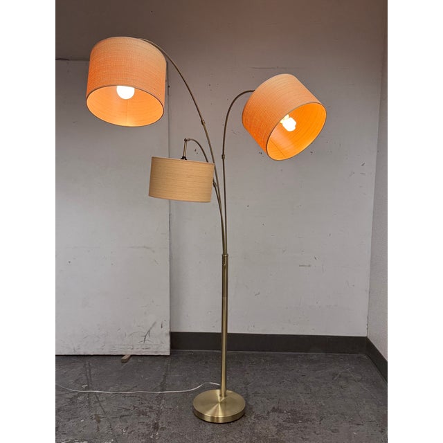 Gold Adesso Bowery Triple Arc Floor Lamp For Sale - Image 8 of 12