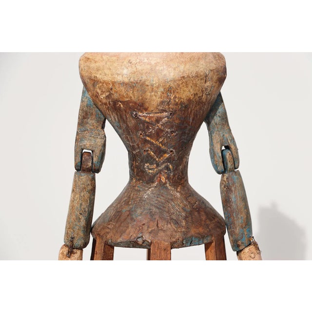 Tan Baroque Santos Cage Doll With Silver Crown, Portuguese 18th Century, Virgin, Madonna, Religious For Sale - Image 8 of 12