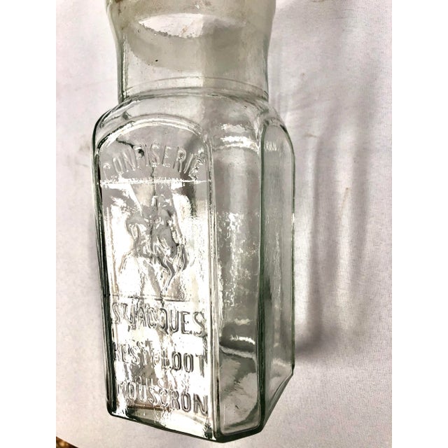 Mid-Century Modern Belgian Glass Embossed Confectionary Jar For Sale - Image 3 of 13