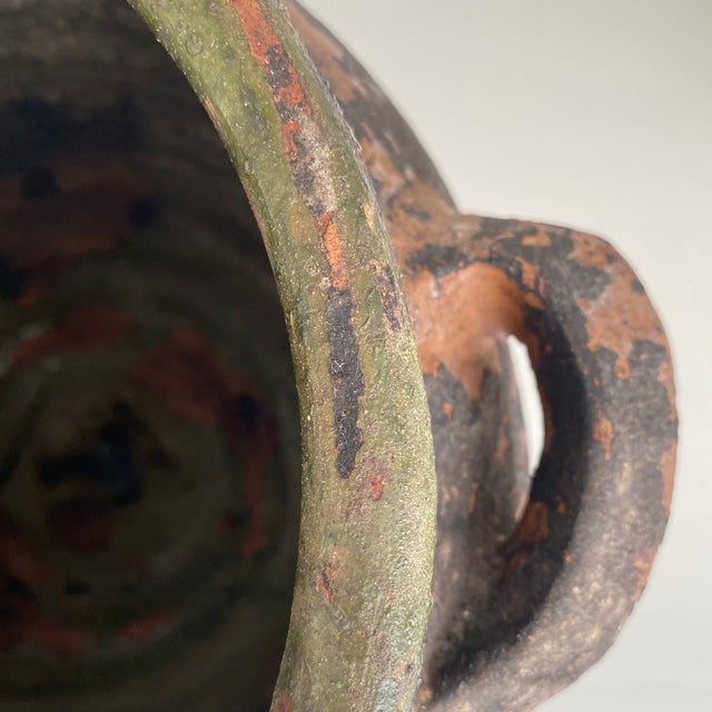 Late 19th Century Antique Large Rustic Terra-Cotta Turkish Yoghurt Vessel Pot For Sale - Image 5 of 12