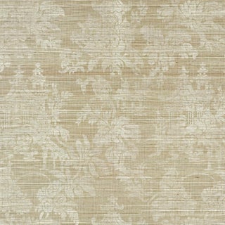 Schumacher Brighton Sisal Wallpaper in Fog For Sale