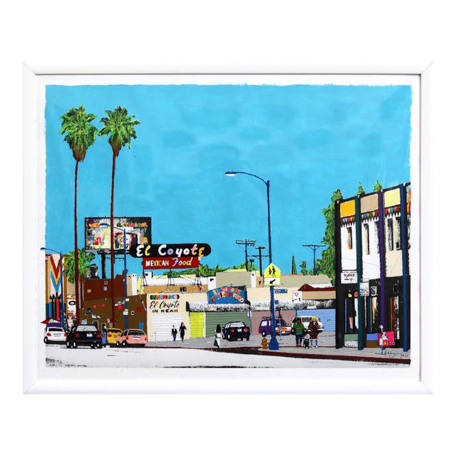 This Is Beverly BLVD #41 - Colorful l.a. Landscape Mixed Media Original Artwork by Fabio Coruzzi For Sale